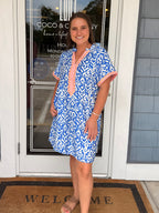 Blue Patchwork Dress