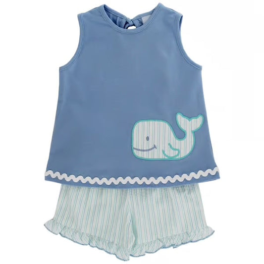 Wally Whale Girls Short Set, Bailey Boys