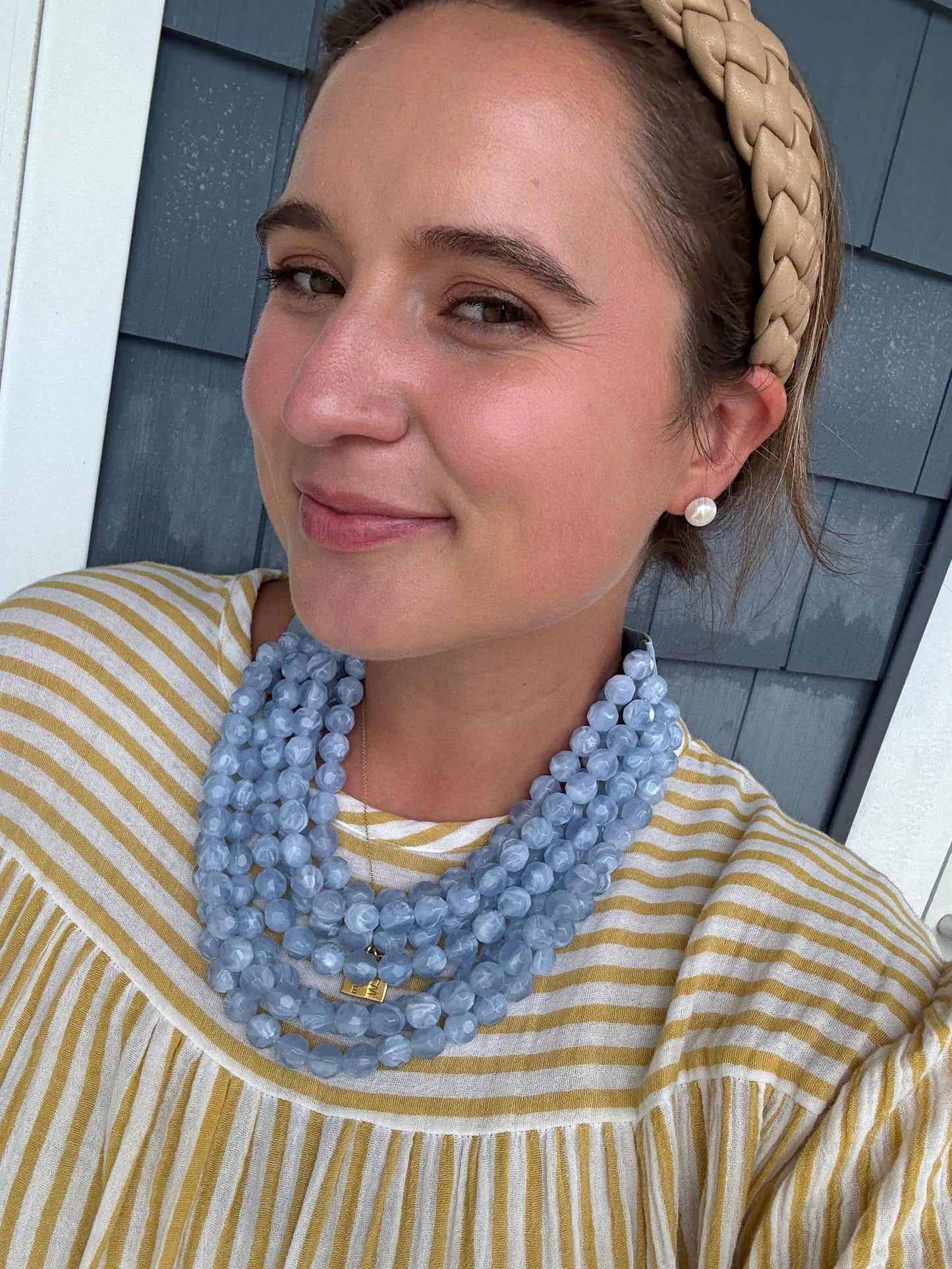 Beaded Layer Necklace Periwinkle