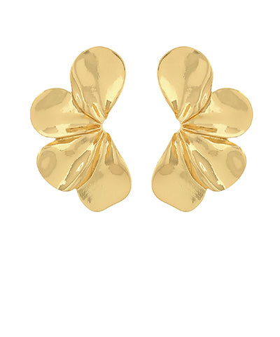 Gold Half Flower Earrings