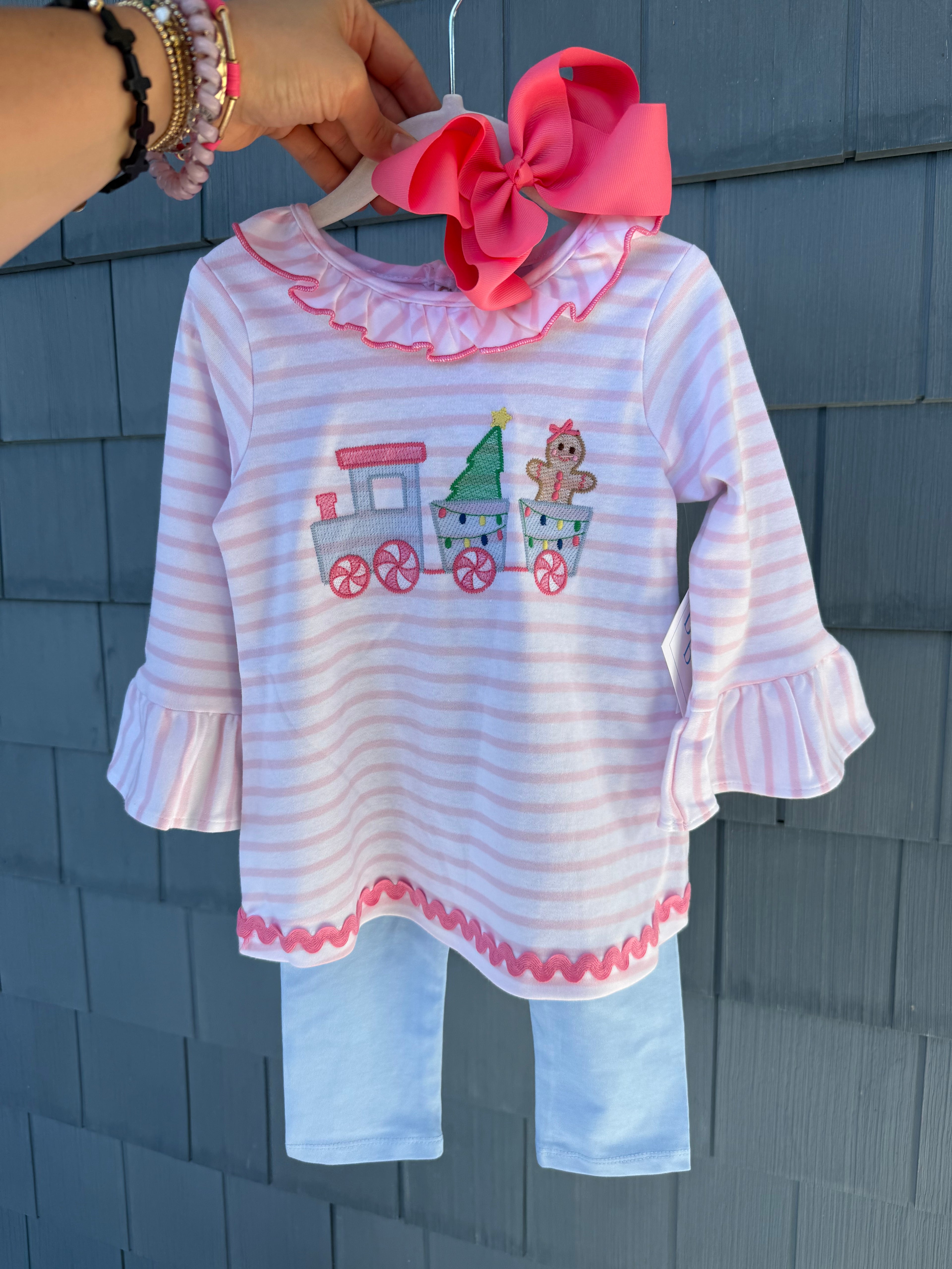 Gingerbread Train Bailey Boys Legging Set