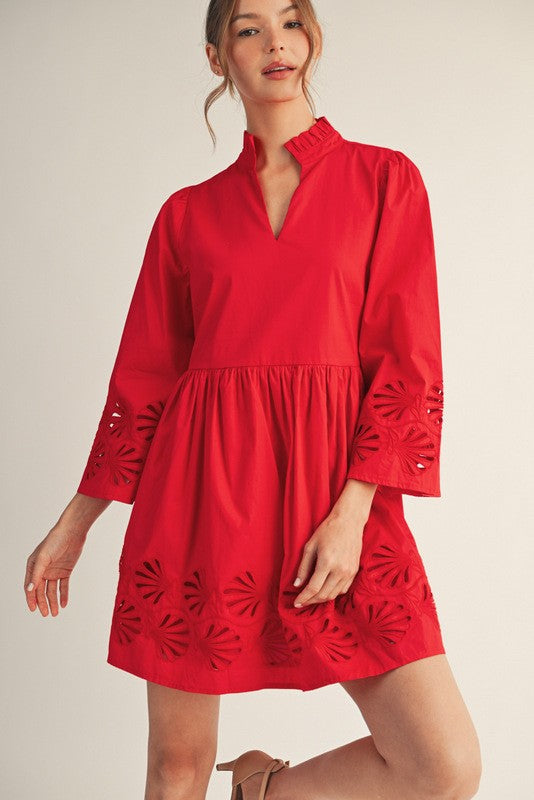 Red Eyelet Dress