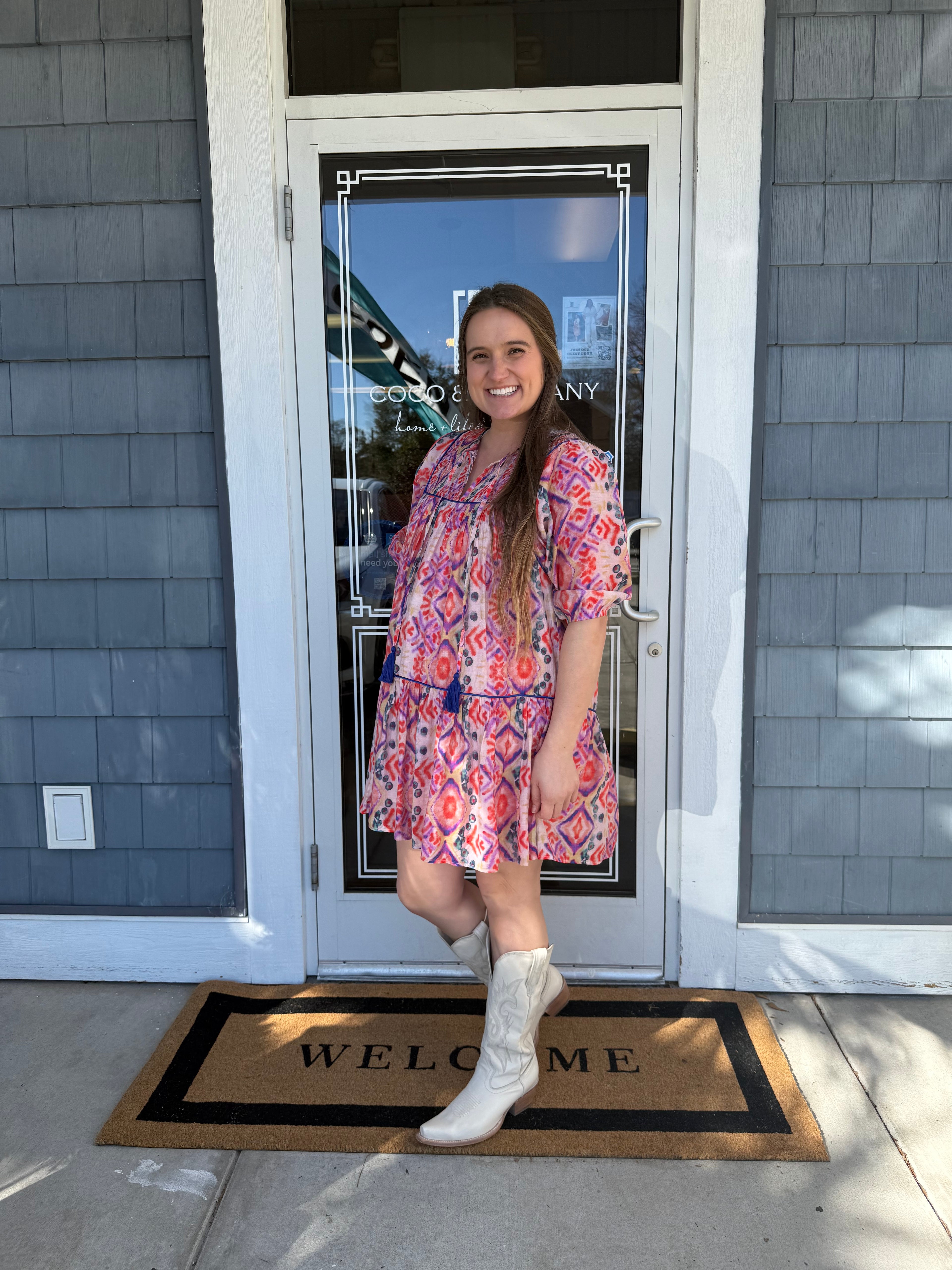 Multicolor Smock Top Mini Dress