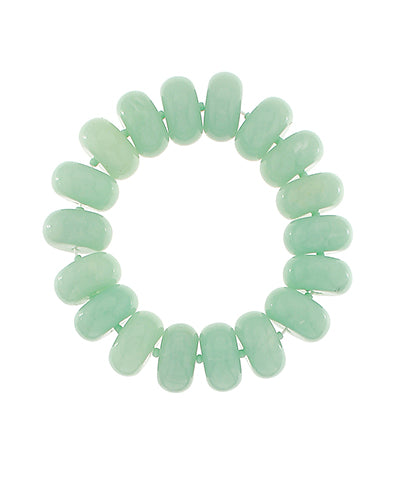 Chunky Marble Beaded Stretch Bracelet - Mint