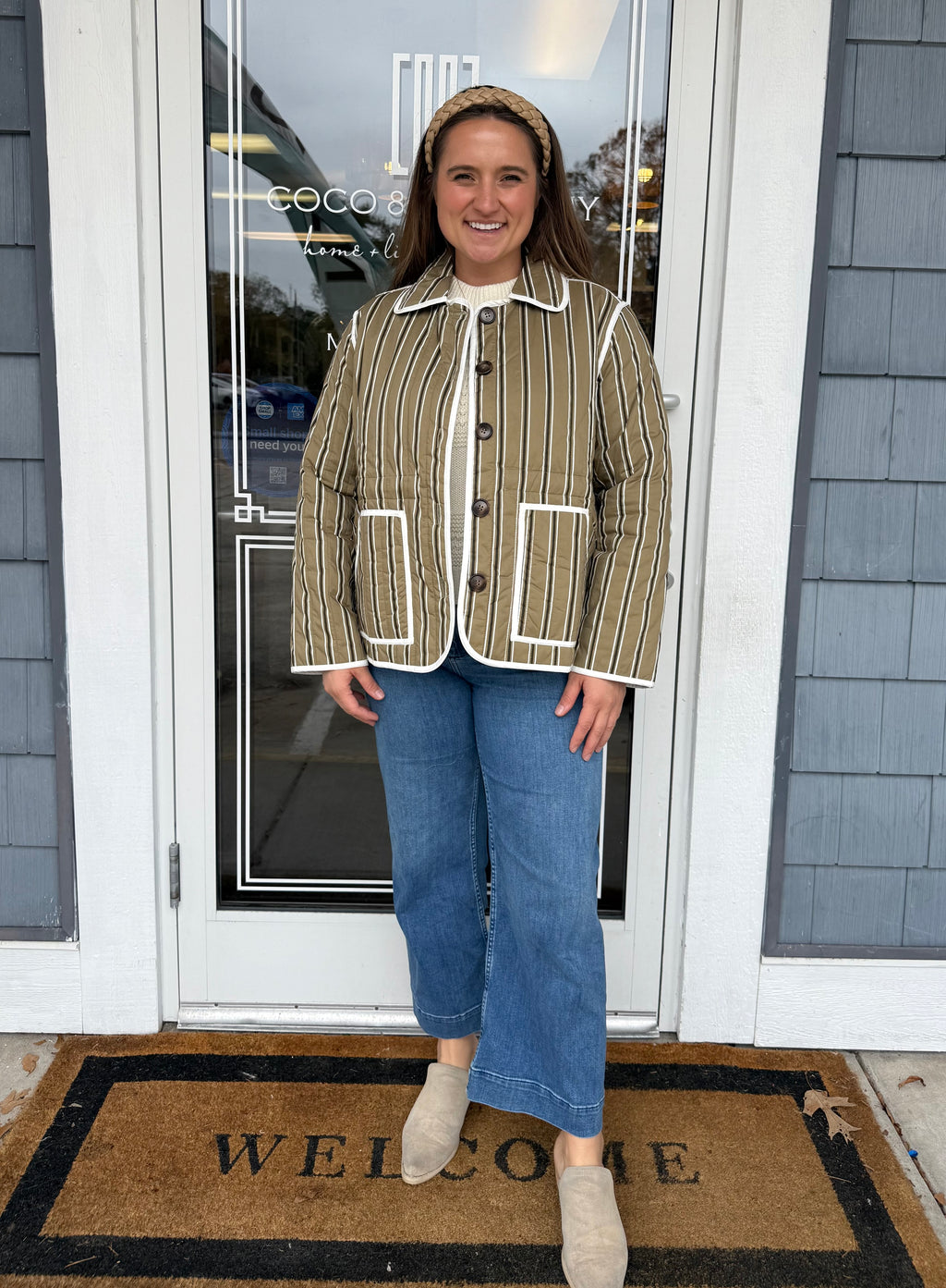 Reversible Olive Quilted Jacket