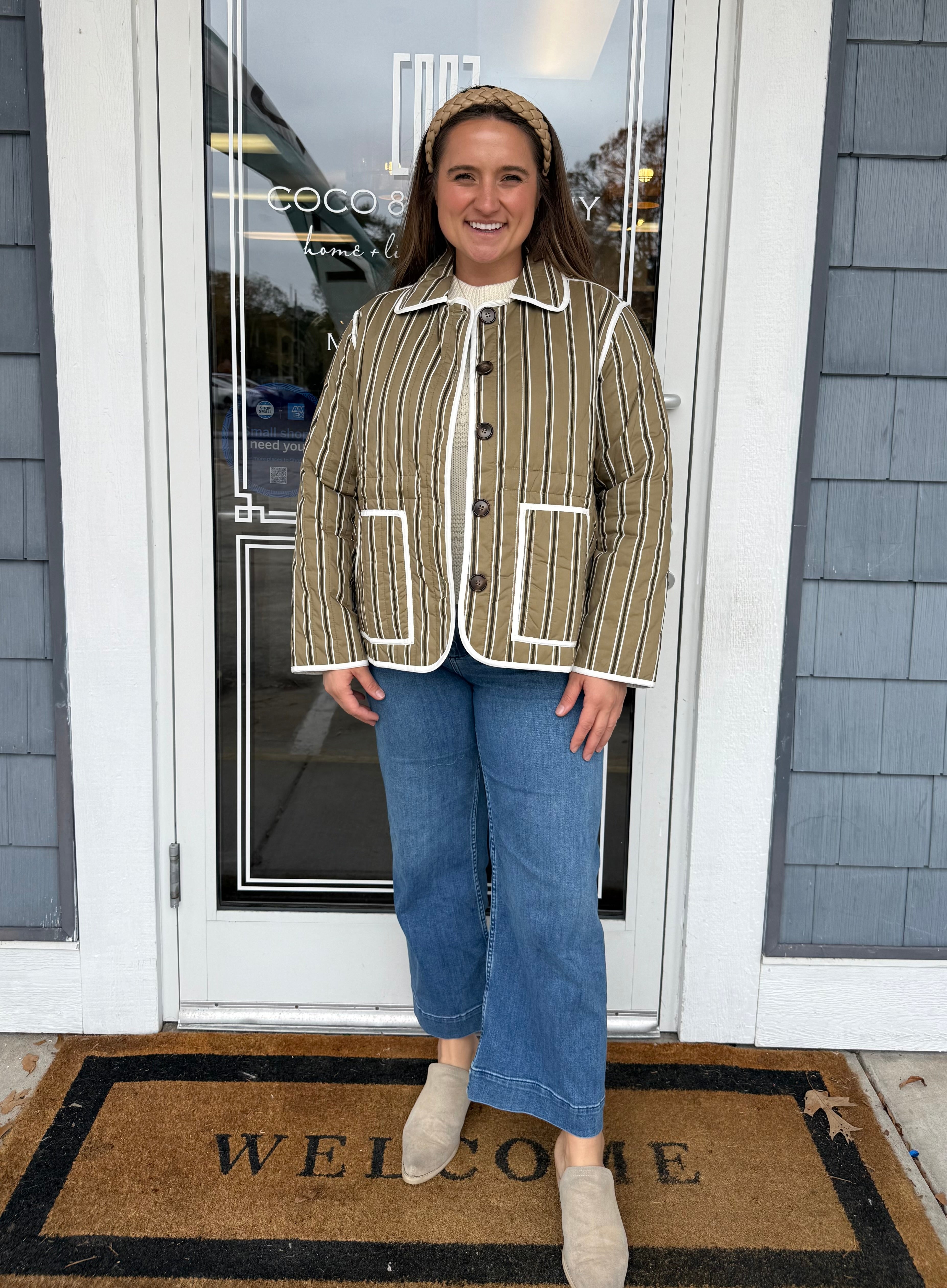 Reversible Olive Quilted Jacket