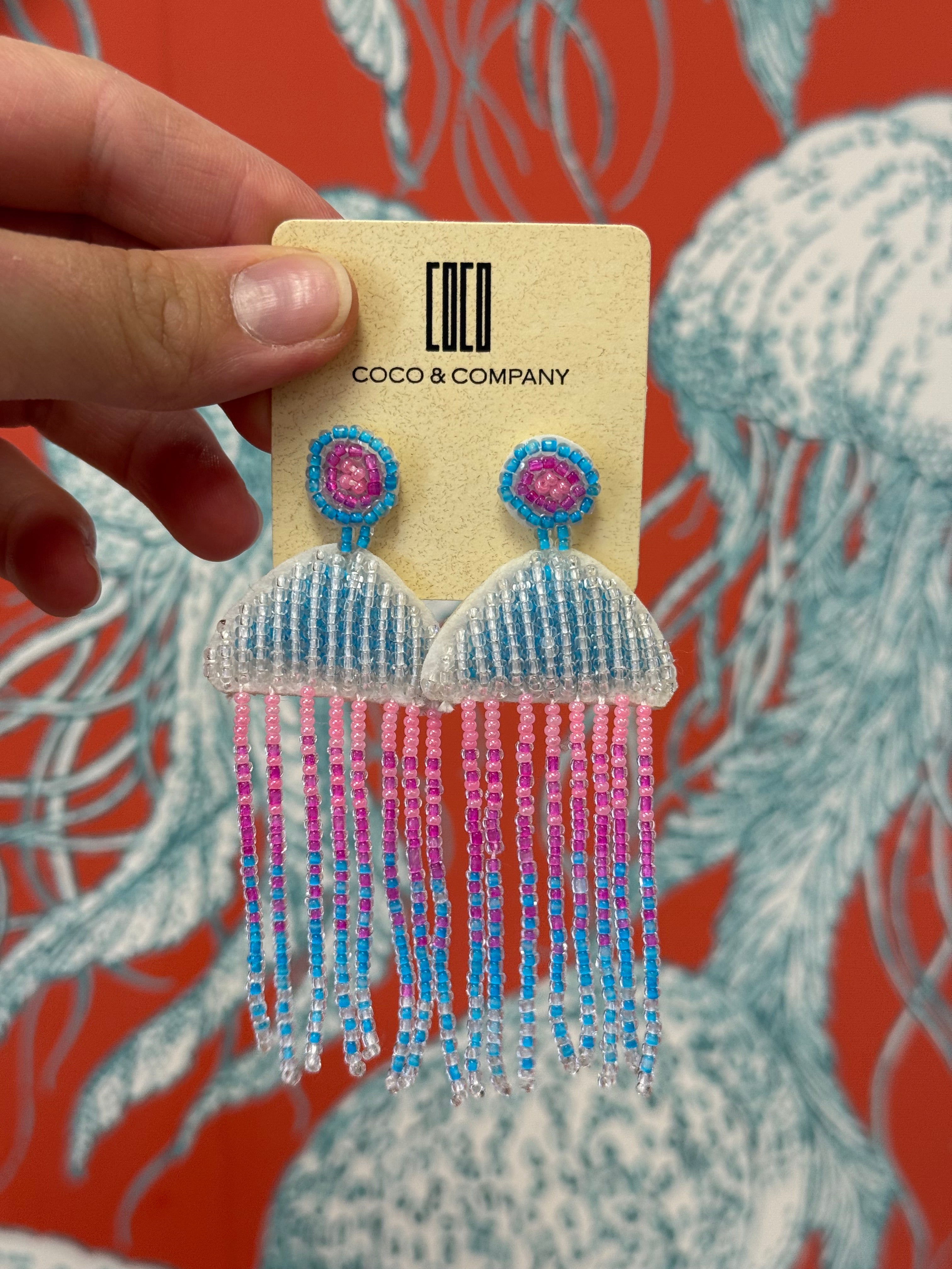 Jellyfish Beaded Earring