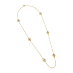 Long Link Shield Necklace 18k Gold Plated 36”