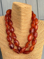 Tortoise Oval Beaded Necklace