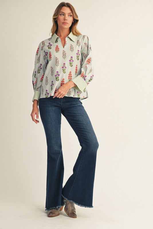 Mint Floral Top- Available for shipping or pickup at COCO 9/5/25