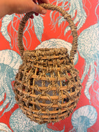 Seagrass Lantern with Glass Hurricane