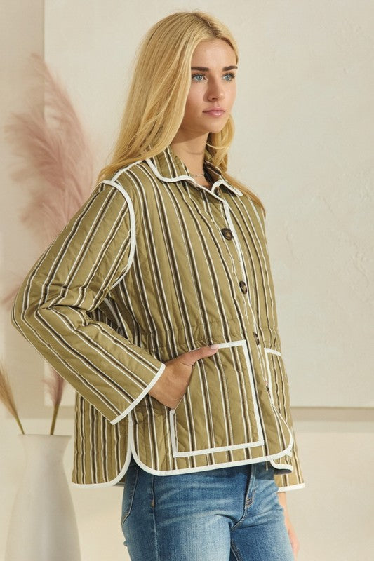 Reversible Olive Quilted Jacket