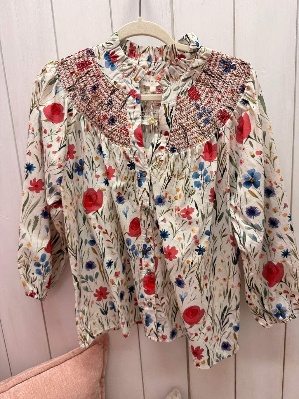 Cream Floral Pattern Top