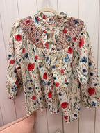 Cream Floral Pattern Top