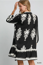 Black Two Tone Abstract Mini Dress