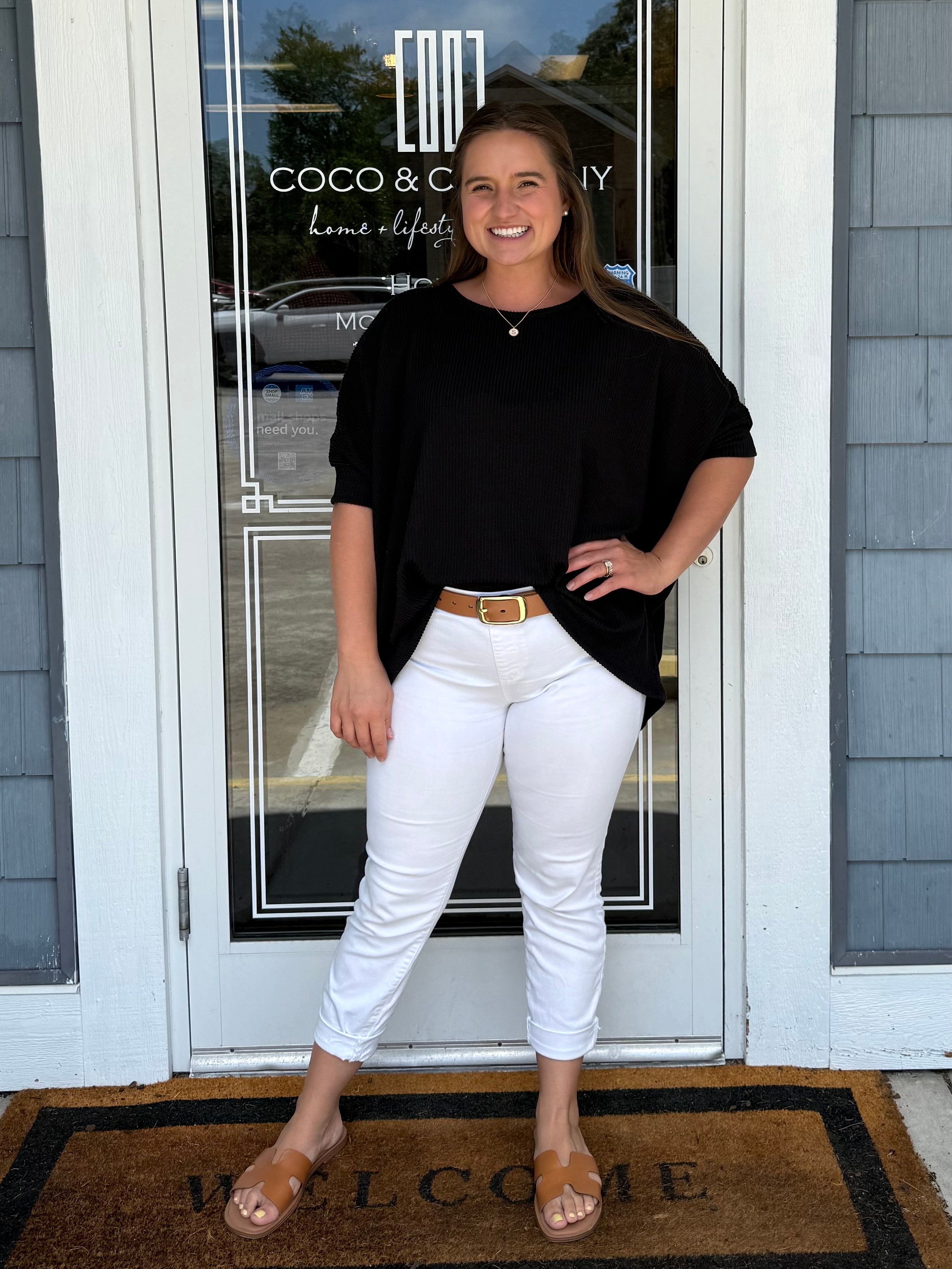 Black Oversized Knit Top