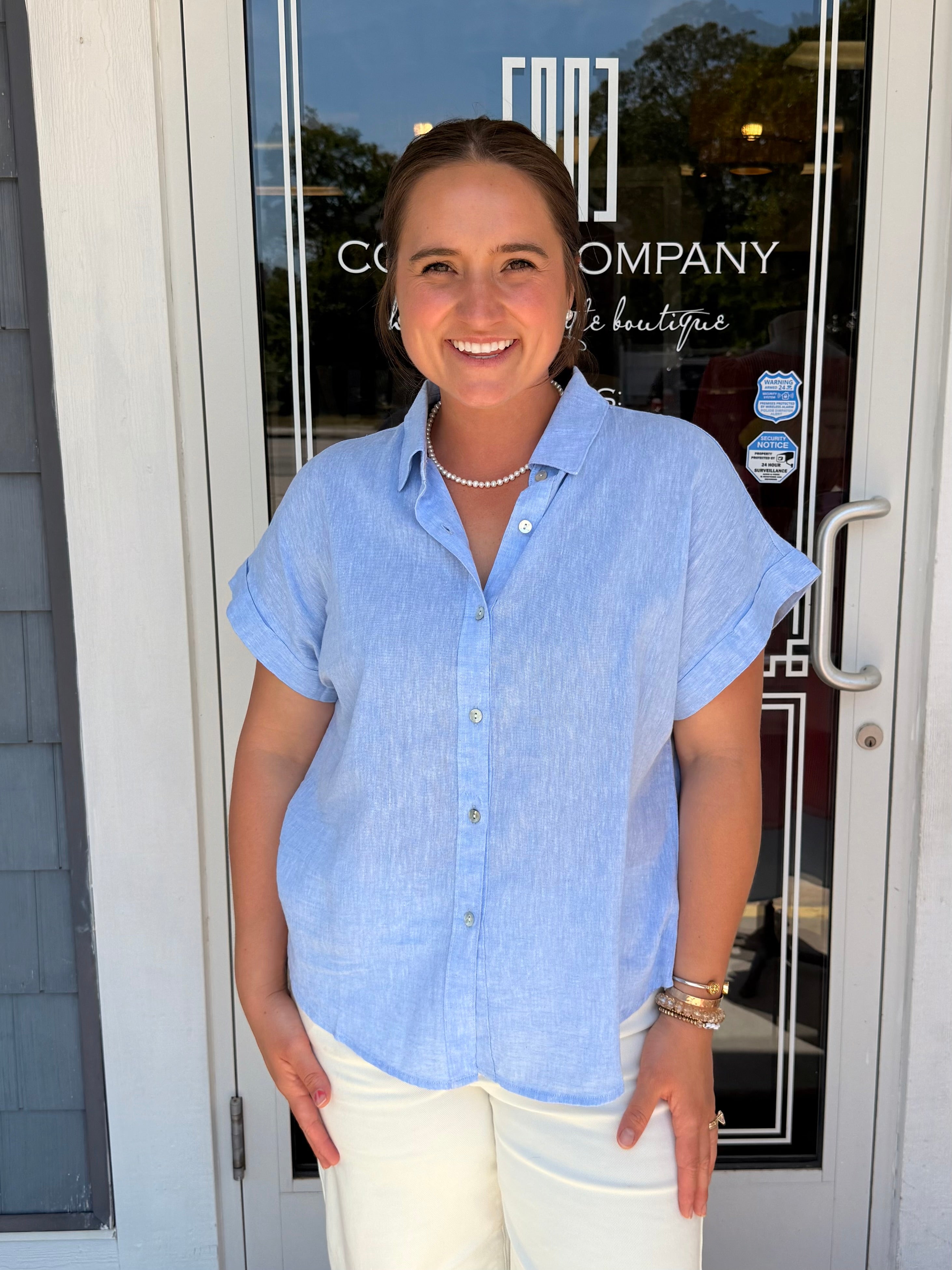 Linen Blend Dolman Sleeve
Shirt-Chambray