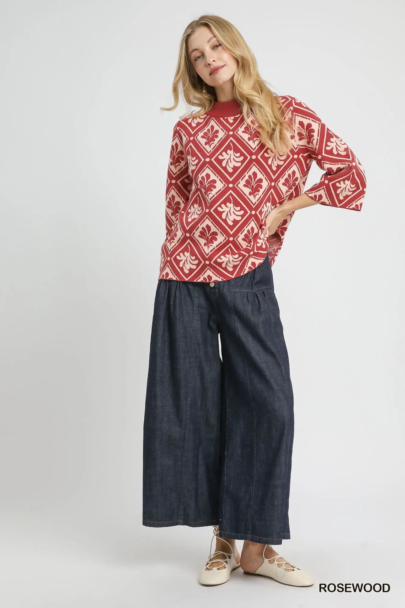 Rosewood Mock Neck Sweater Top SHIPS OR PICKUP FROM COCO 10/10/25