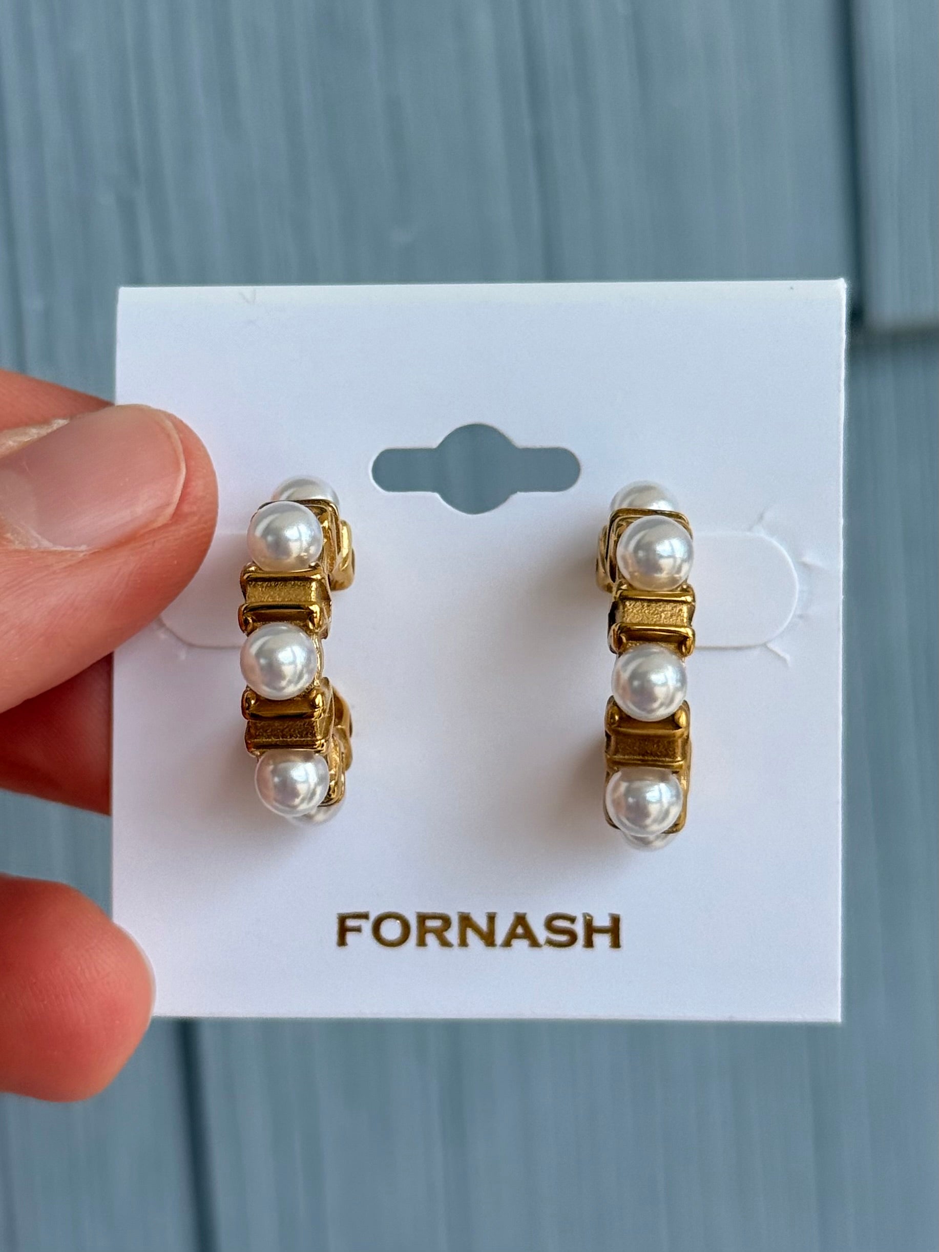 Chunky Pearl & Gold Earrings