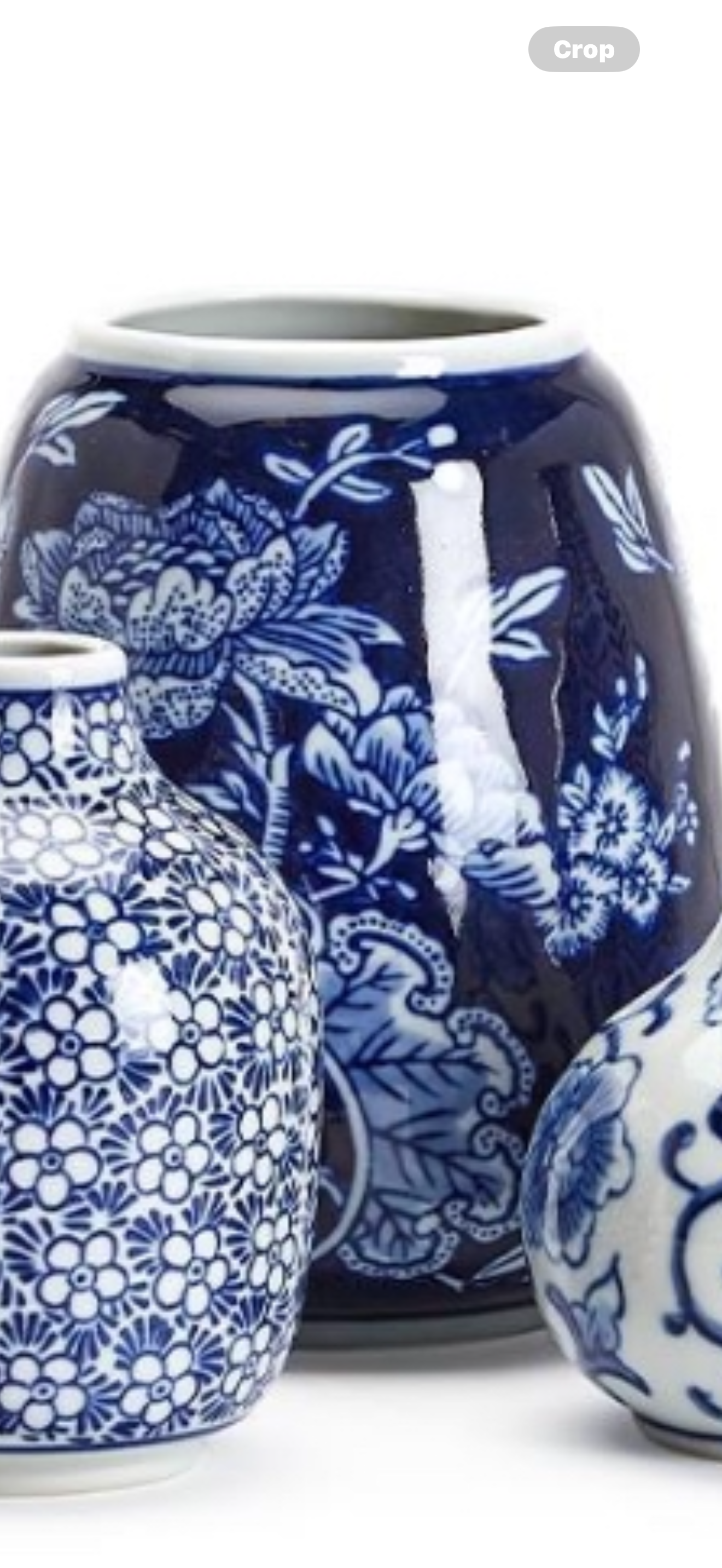 Large Blue Floral Hand Painted Vase