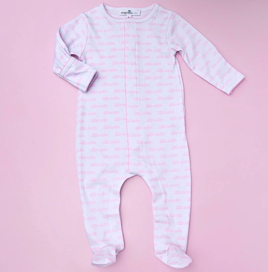 Little Sister Pink Scalloped Onsie