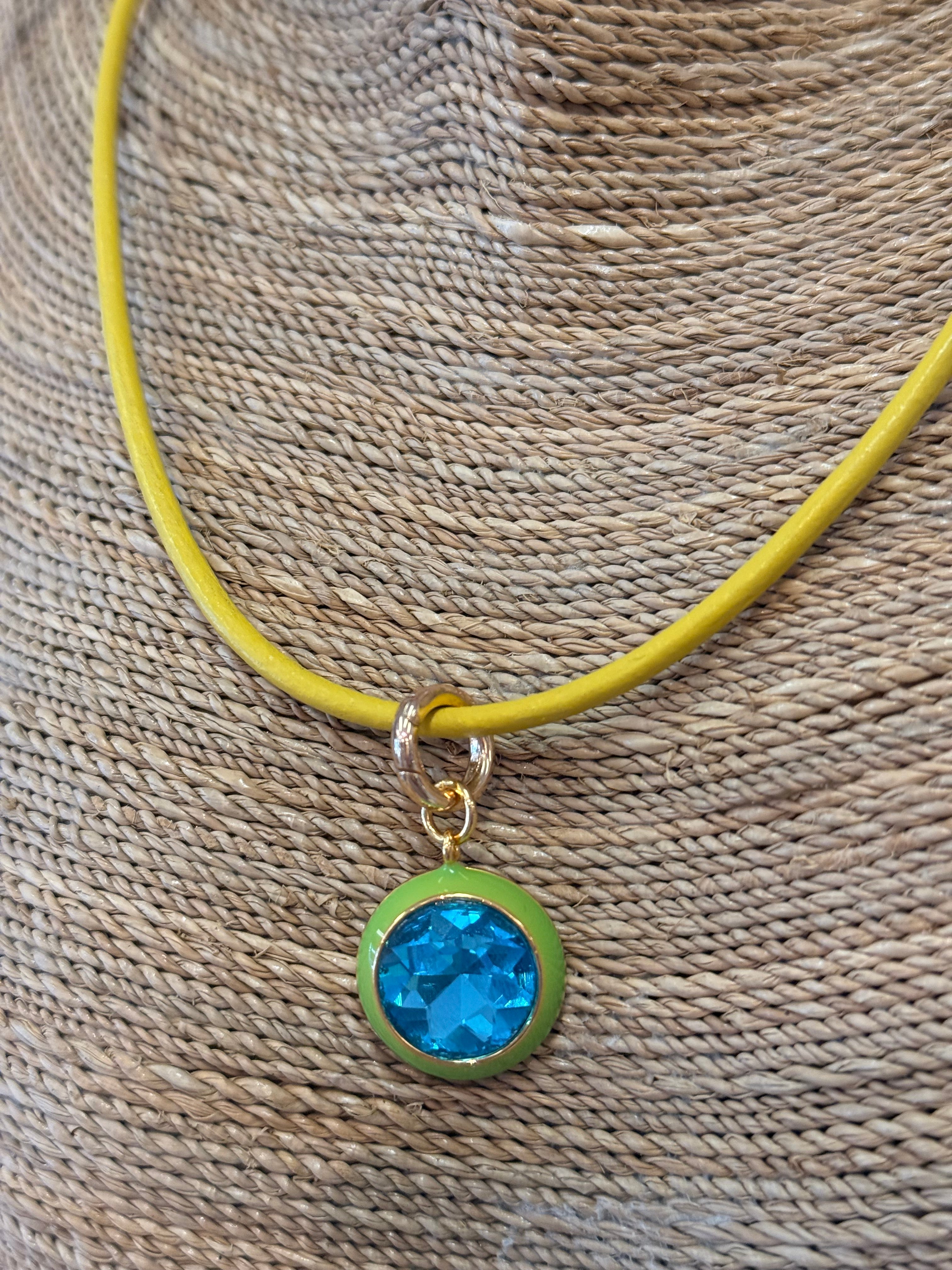 Luna Pendant Necklace Turquoise & Yellow - Smith & Co.
