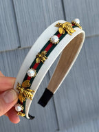 Bee & Pearl Studded Stripe Headband
