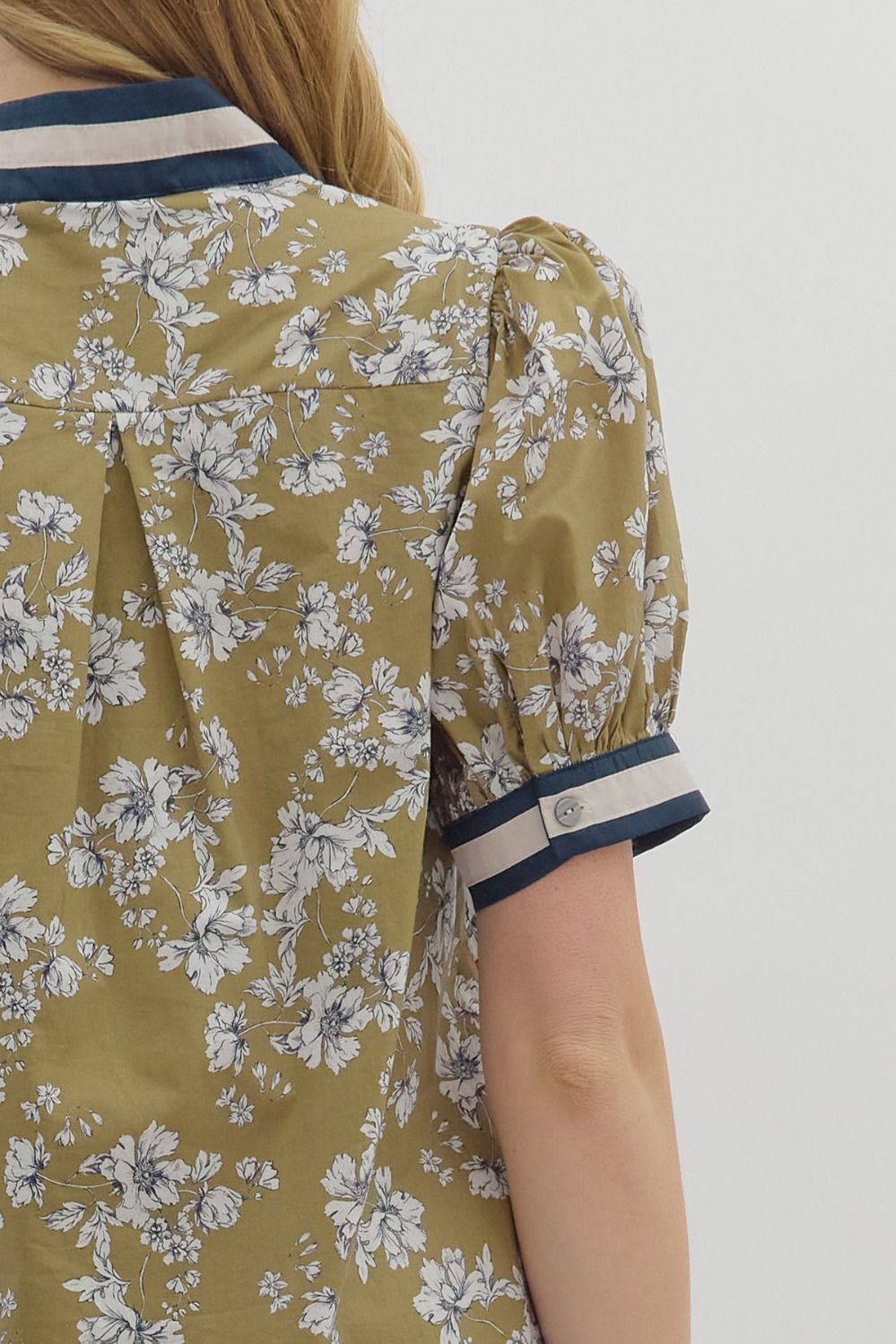 Olive Floral Print Mini Dress