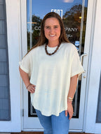 Cream Solid Knit Sweater