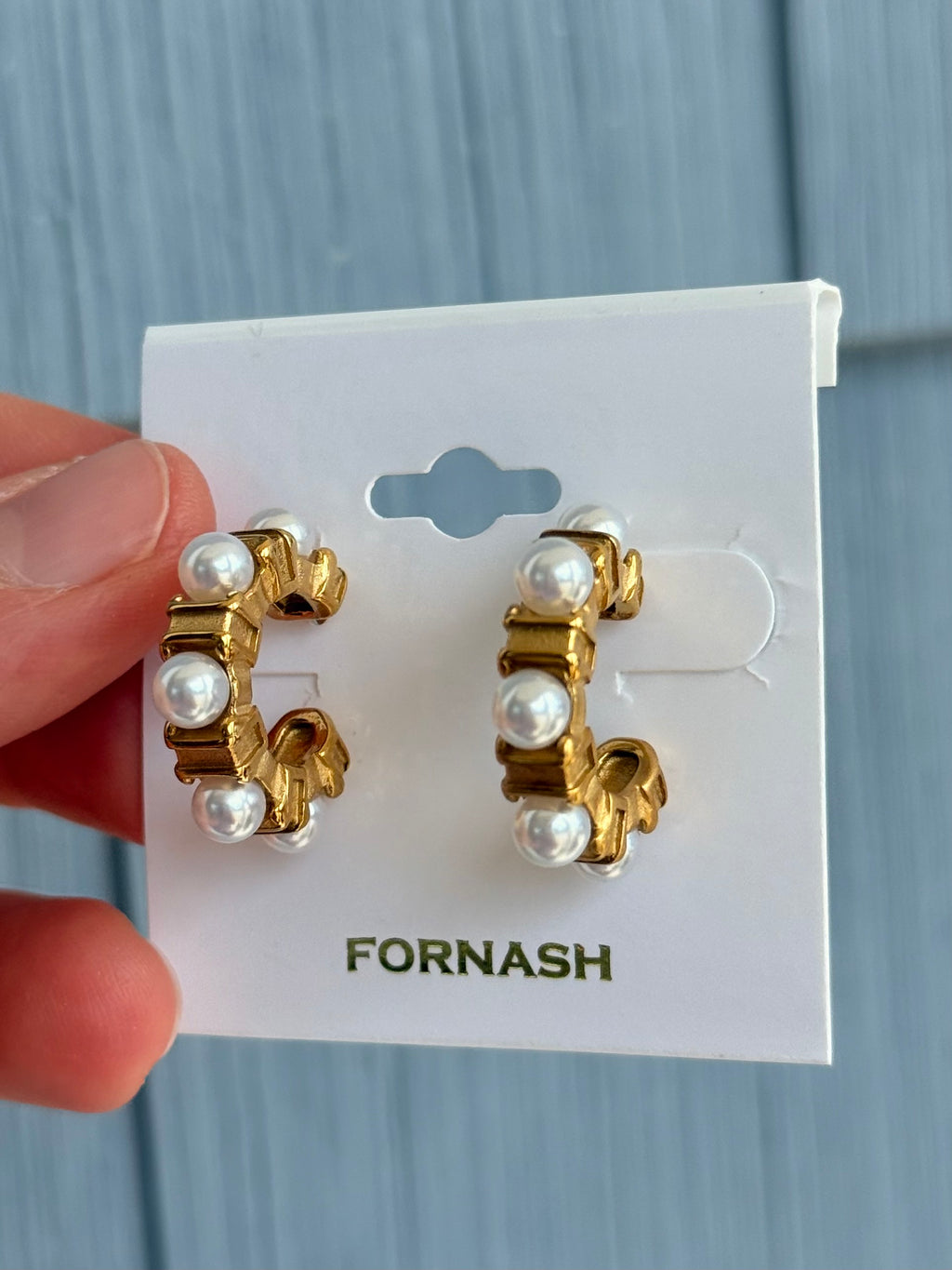 Chunky Pearl & Gold Earrings