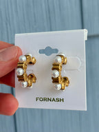 Chunky Pearl & Gold Earrings