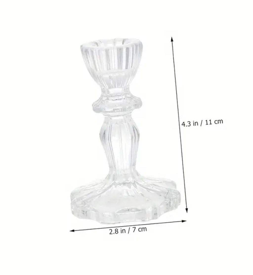 Pink Glass Candle Holder (1)