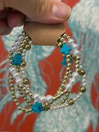 Aqua Beaded Bracelet Set