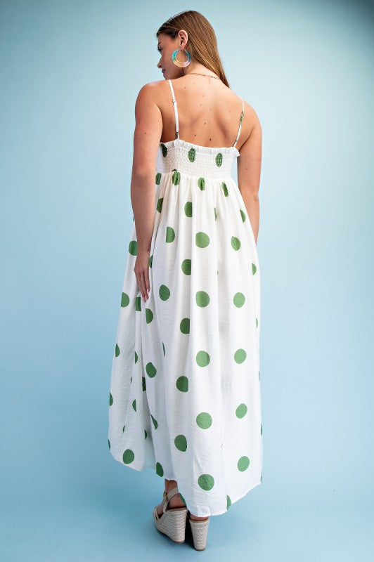 Green Polka Dot Maxi Dress