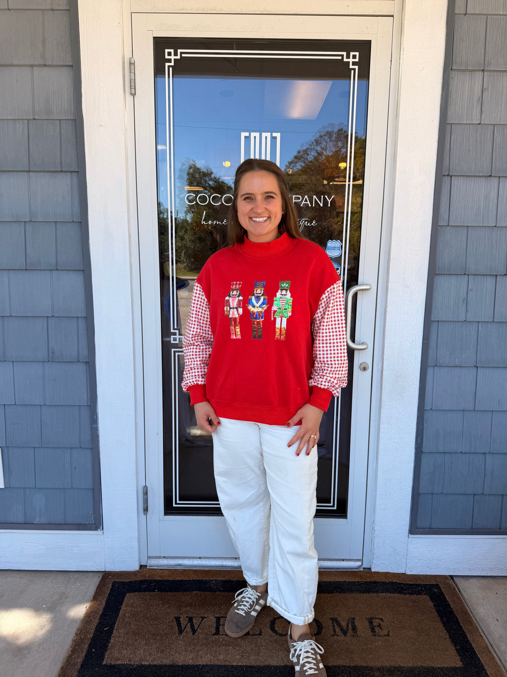 Red Nutcracker Sequin Mockneck