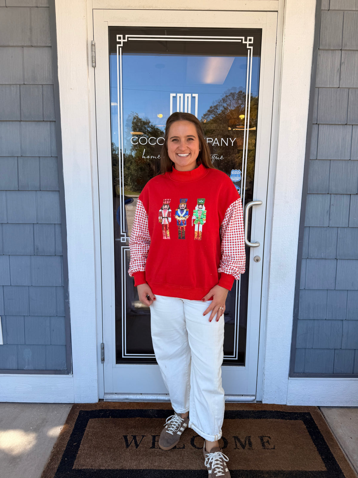 Red Nutcracker Sequin Mockneck