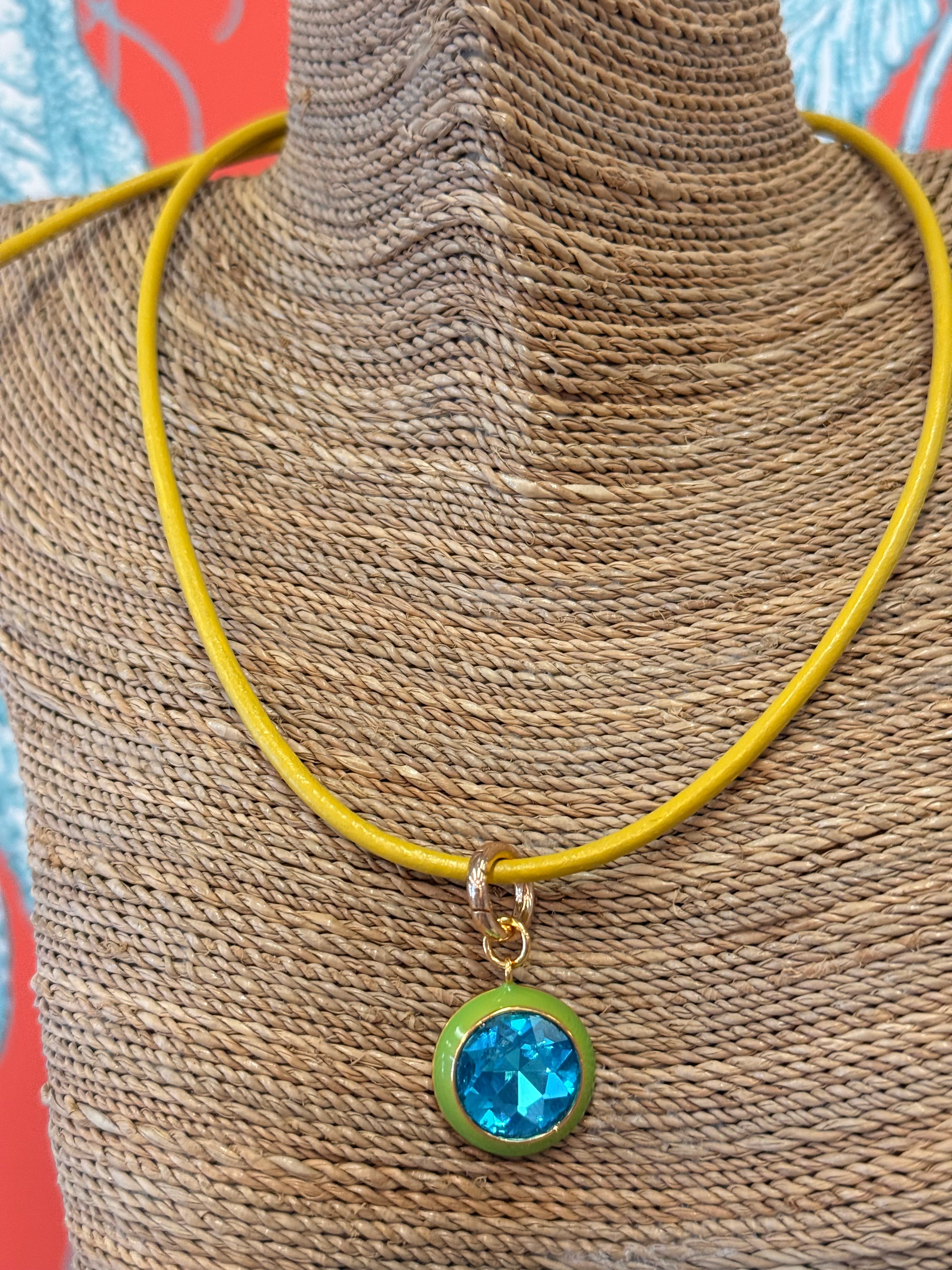 Luna Pendant Necklace Turquoise & Yellow - Smith & Co.