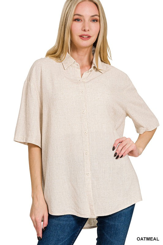 Linen Short Sleeve Shirt & Pants Set