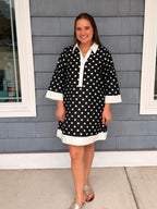 Black & White Polka Dot Shift Dress