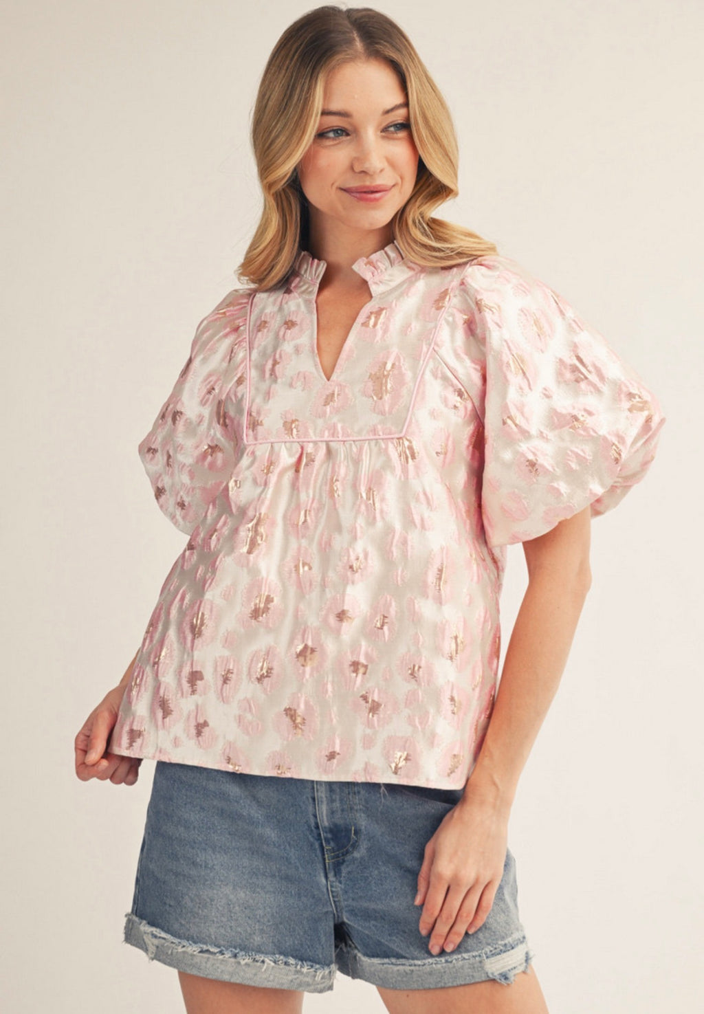 Pink Floral Babydoll Top