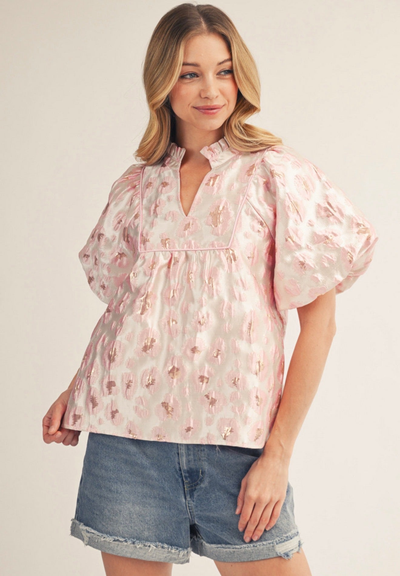 Pink Floral Babydoll Top