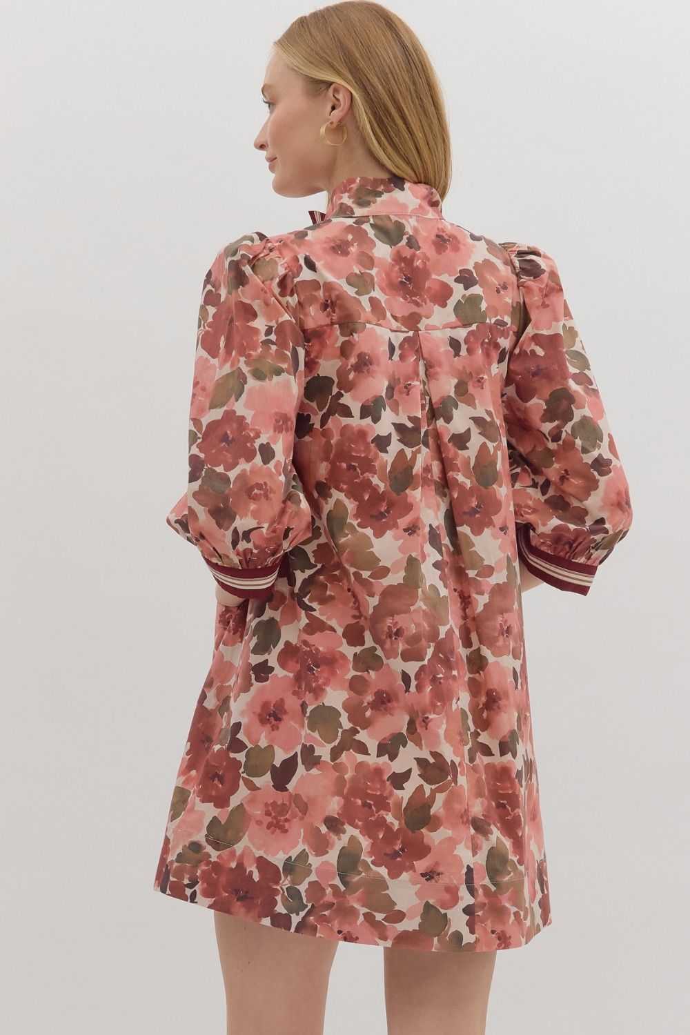 Wine Fall Floral Dress SHIPS OR PICKUP FROM COCO 10/6/25