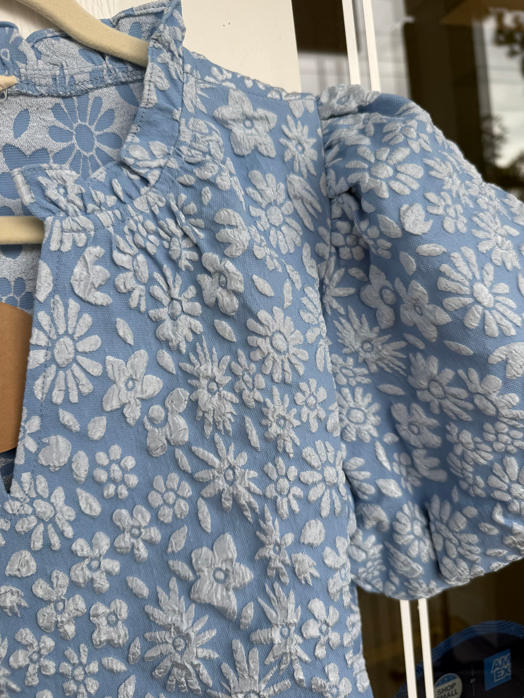 Light Blue Floral Pattern Texture Top