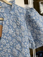 Light Blue Floral Pattern Texture Top