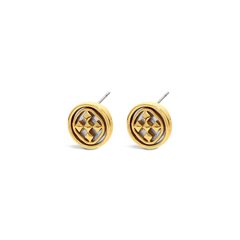 Linked Medallion Post Earring