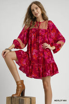 Hibiscus & Vine Merlot Mix Dress