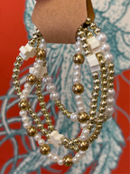 White Beaded Bracelet Set