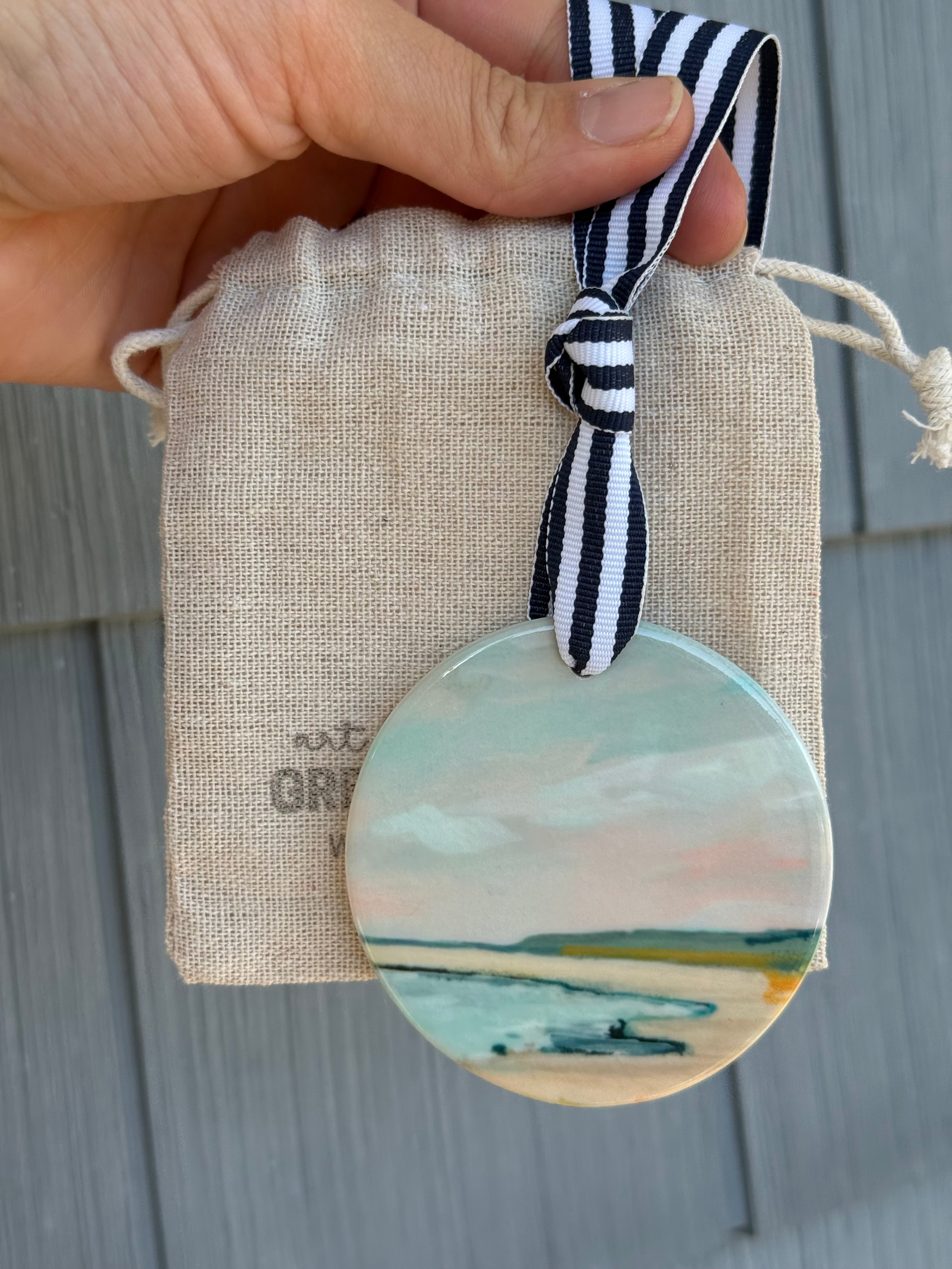 Porcelain Beach Ornament