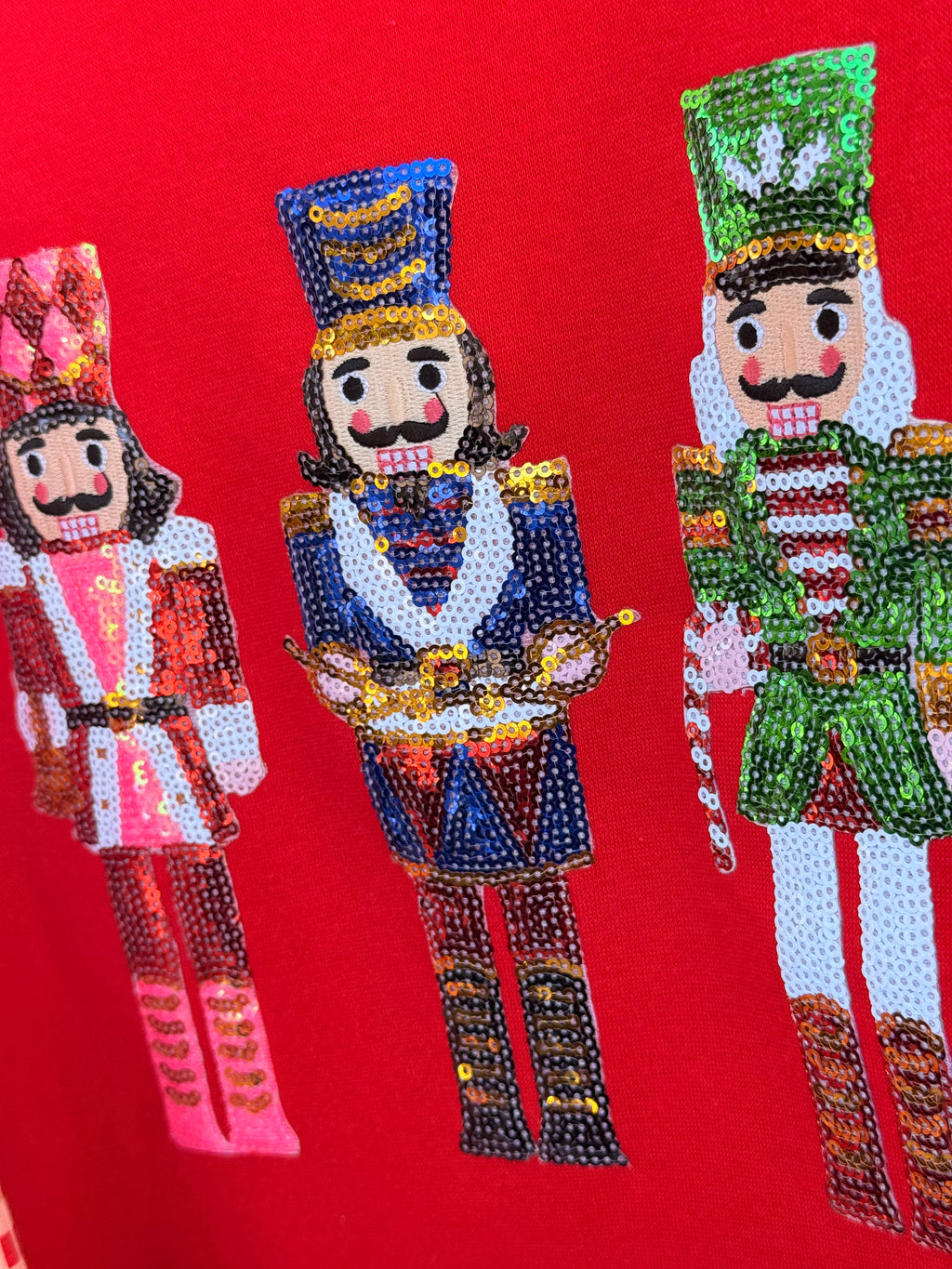 Red Nutcracker Sequin Mockneck