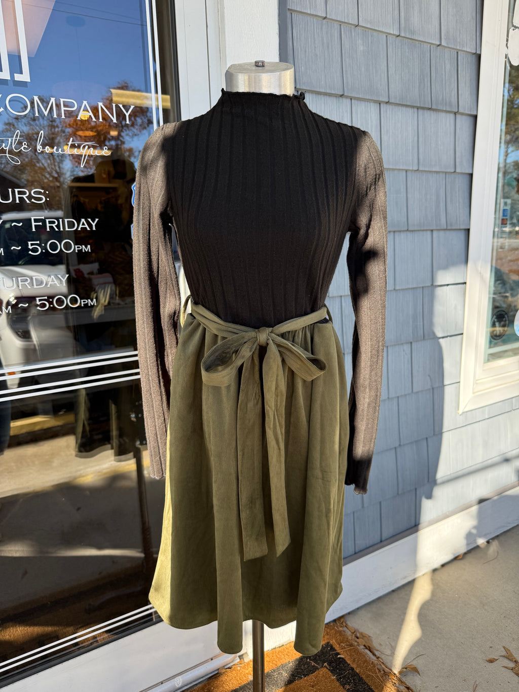 Green Corduroy Party Dress